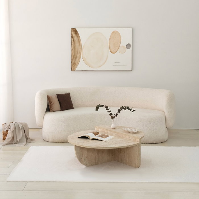 Hanah Home Mesa de café Podium Travertino
